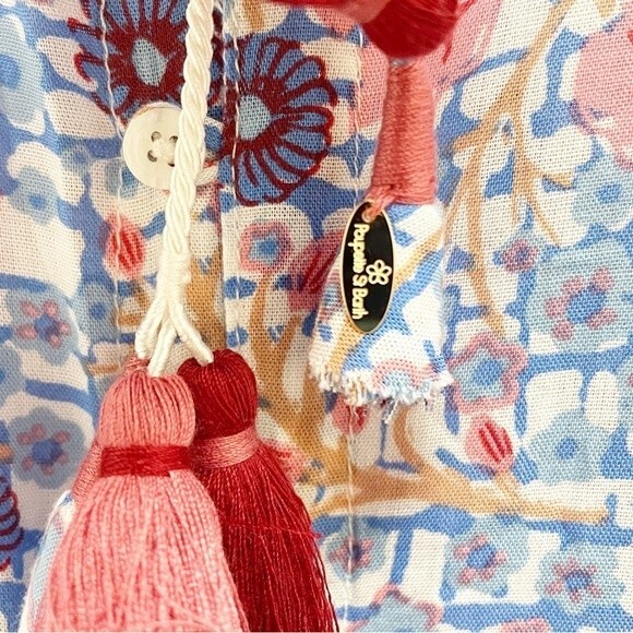 Poupette St. Barth Clara Maxi Dress Blue Bloom Floral Long Women’s Size Medium - Picture 11 of 16